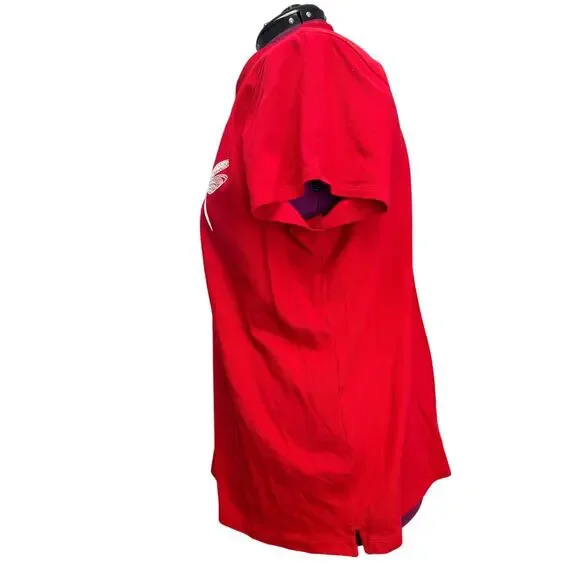 Hand Printed Upcycled Womens 3X Dragonfly Cotton Blend Collared Polo Shirt - Picture 3 of 5